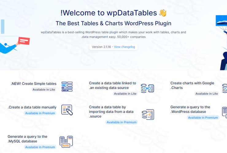 إضافة wpDataTables - إنشاء جداول - إنشاء مخططات على ووردبريس - نظام إدارة بيانات عملك التجاري